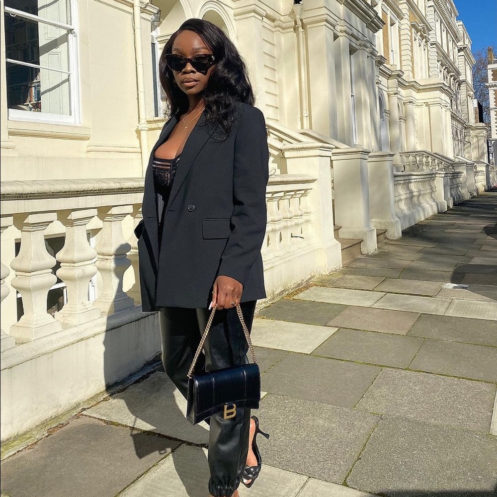 Zara Oversized Blazer Coat Jacket Black